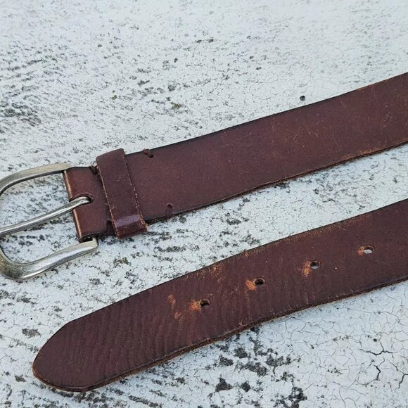 Aeropostale Men Leather Belt Brown Genuine Cowhide Leather Pin Buckle Size L - Picture 7 of 12